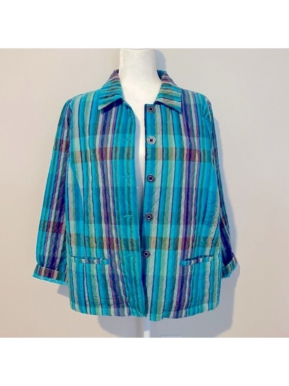 Vintage 90’s company collection quilted plaid jacket
